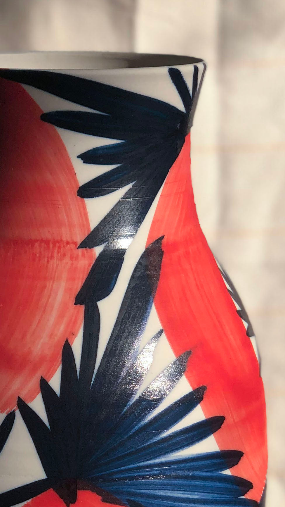 Red/Blue Wide-Shouldered Vase