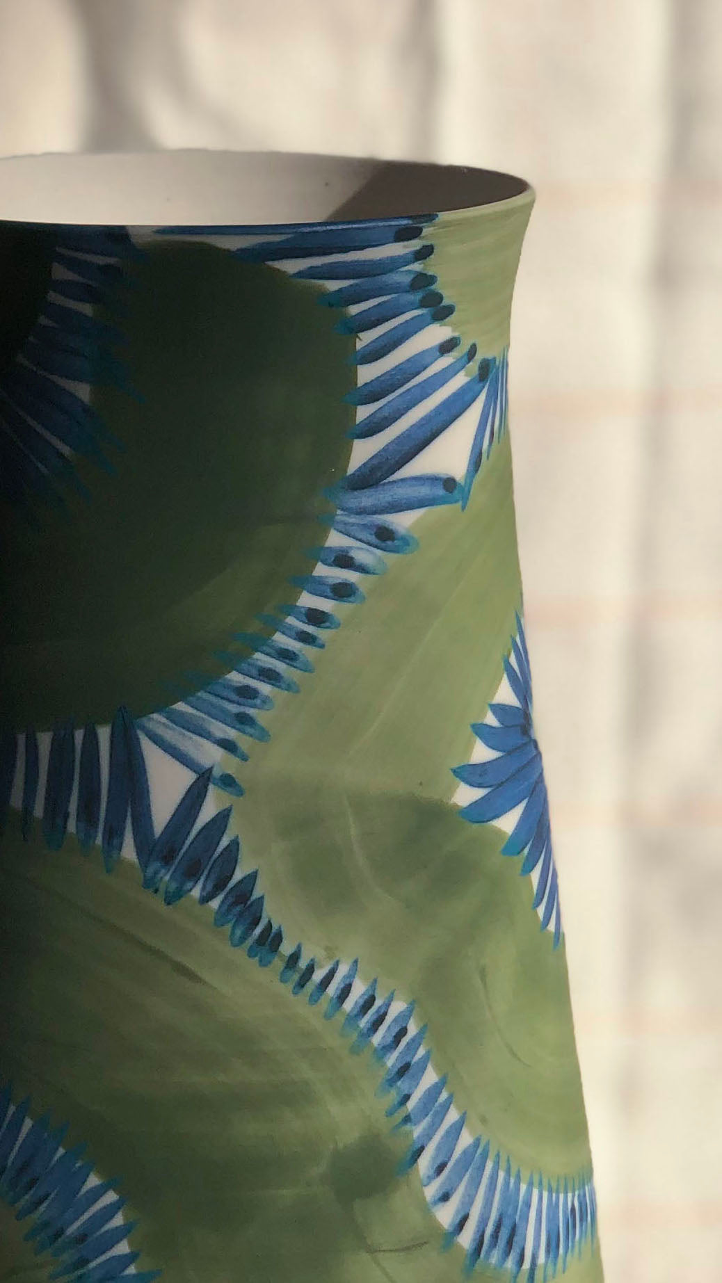 Green/Blue Teardrop Shaped Vase