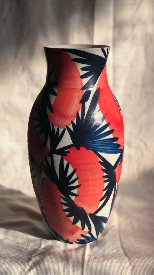 Red/Blue Wide-Shouldered Vase