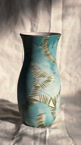 Green Wild-Necked Vase