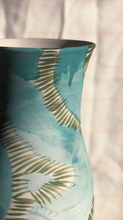 Green Wild-Necked Vase