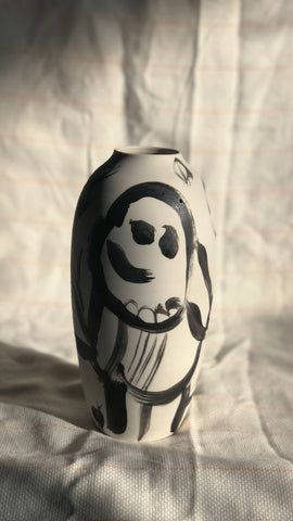 Black/White Anthropoid Vase #1