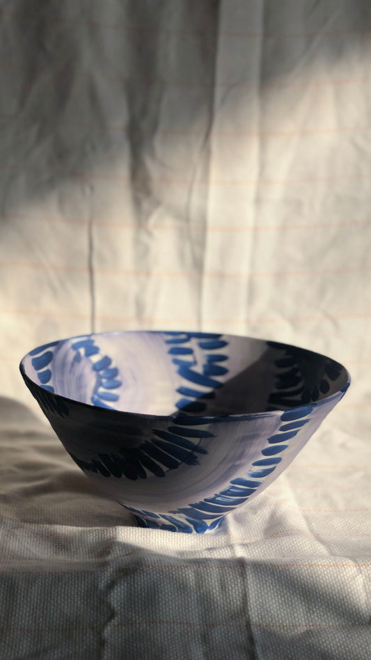 Plum/Blue V-Shaped Bowl