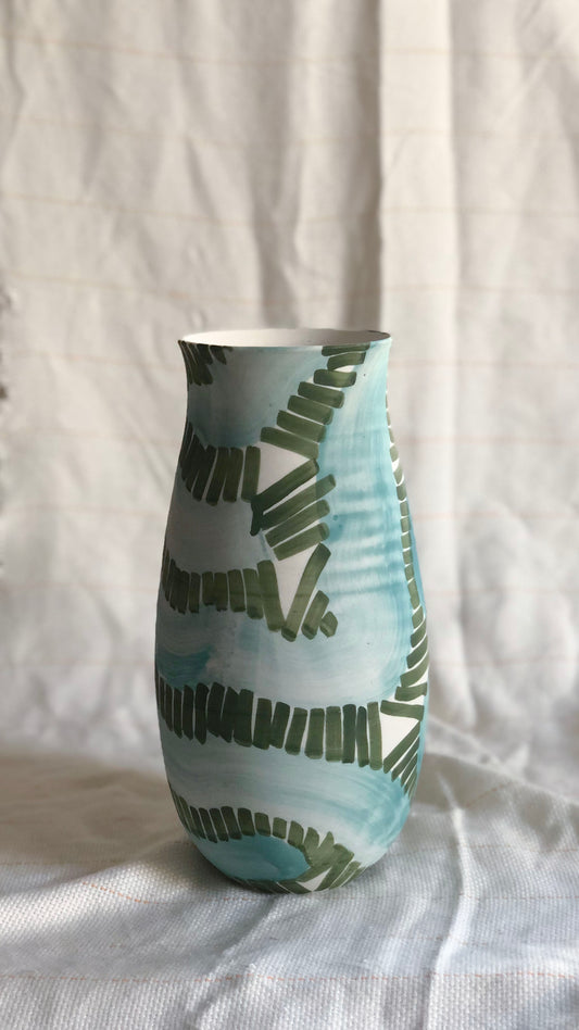 Green/Green Stripes Vase