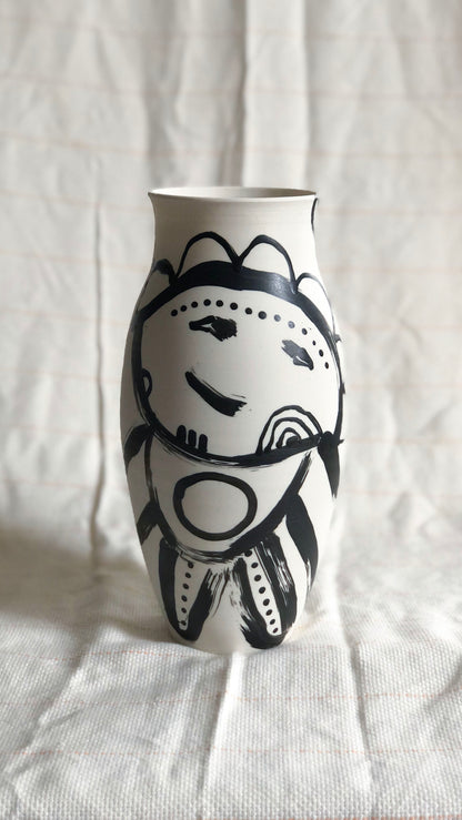 Black/White Anthropoid Vase