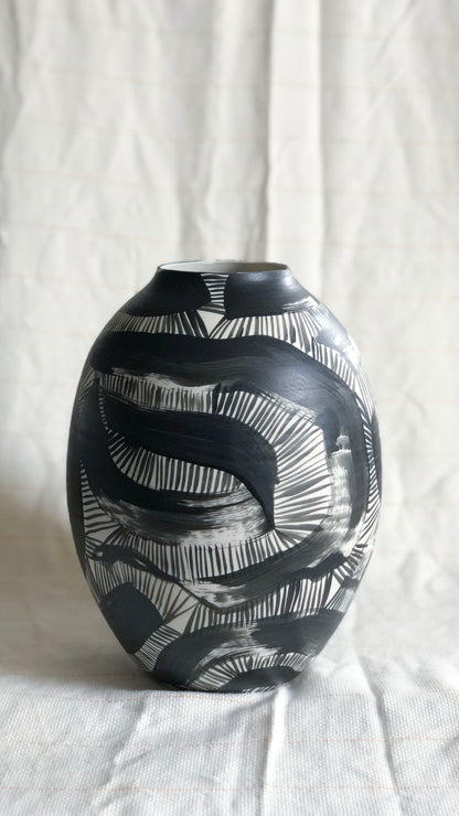 Black/White Moon Jar