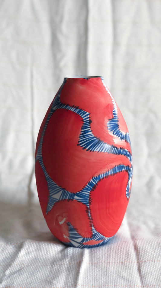 Red/Blue Egg Vase