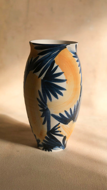 Small Ochre Cobalt Vase