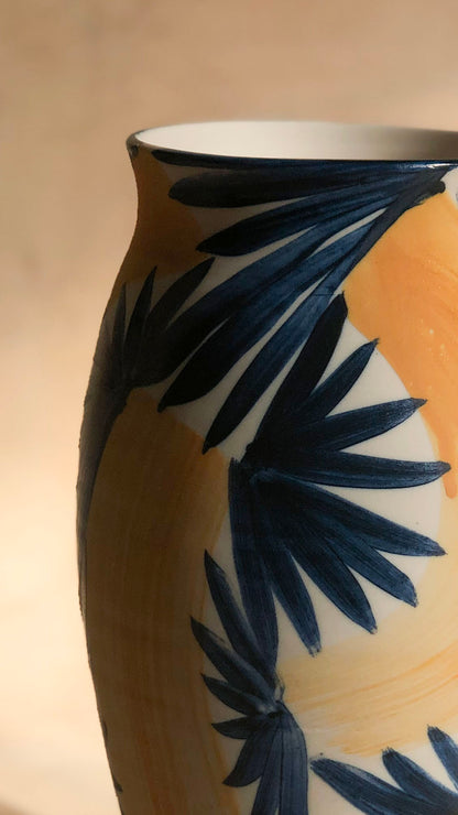 Small Ochre Cobalt Vase